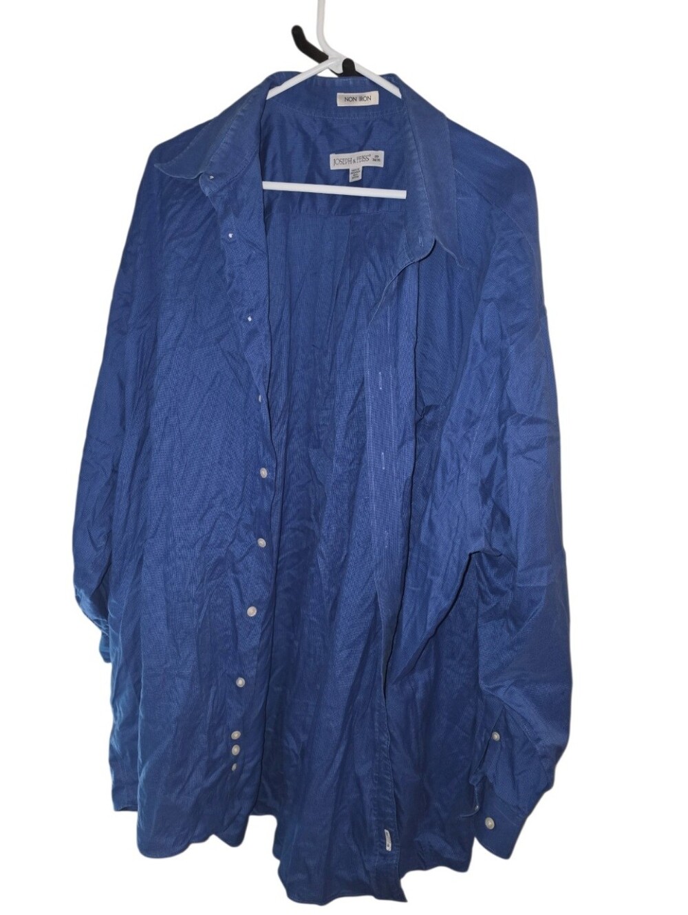6/11/95.Joseph & Feiss Men's Solid Blue Casual Button-Down Shirt